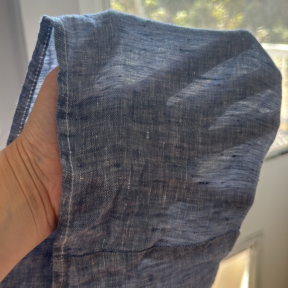 WOMENS CP SHADES BLUE CHAMBRAY LINEN AMANDA MAXI DRESS~POCKETS~  M - Picture 10 of 10